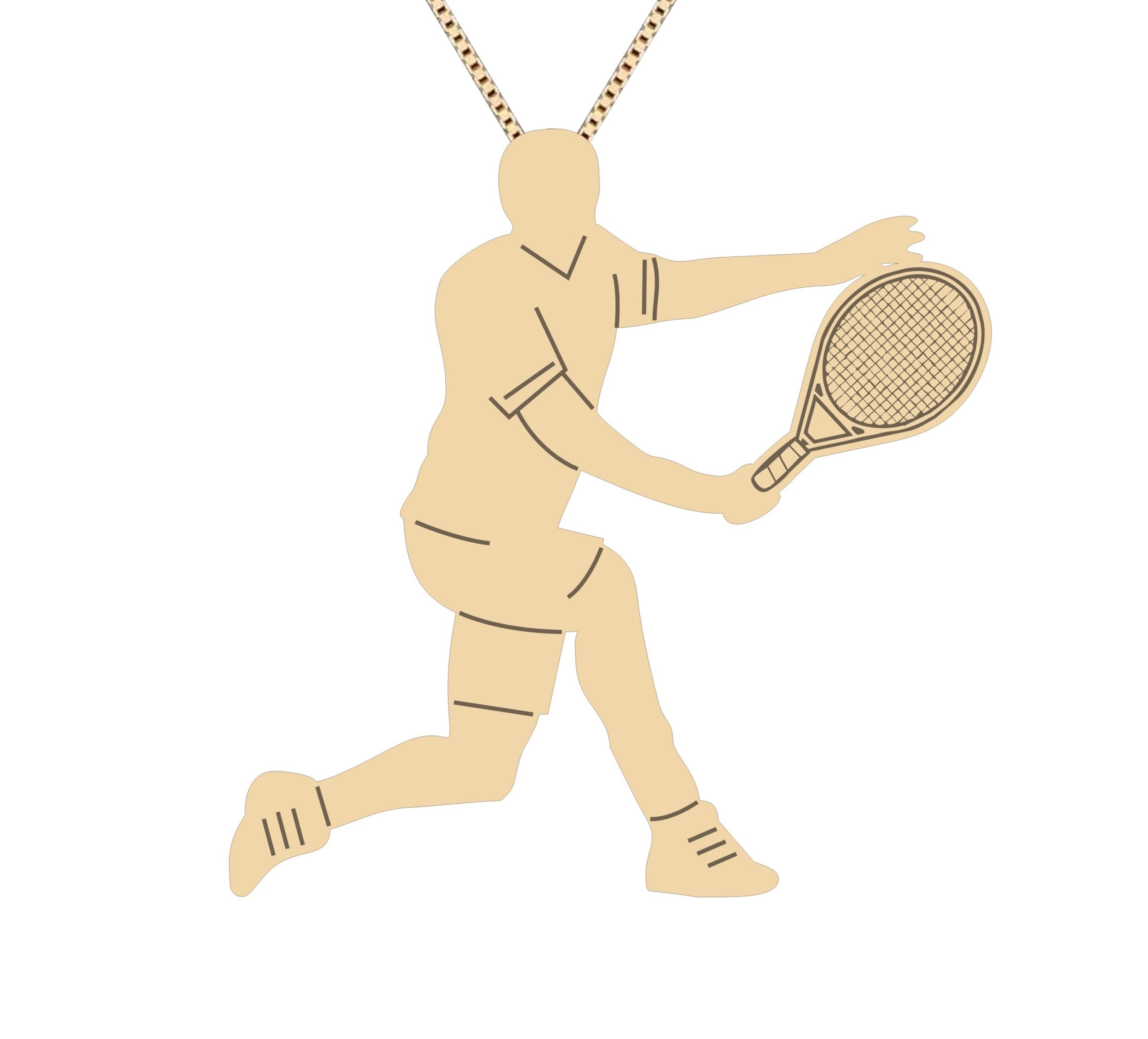 Pingente Tenista Homem em Ouro Amarelo 18k