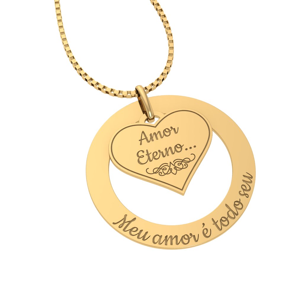 Pingente Amor Eterno em Ouro Amarelo 18k