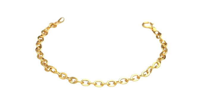 Pulseira Elo Achatado em Ouro Amarelo 18k 19,3cm