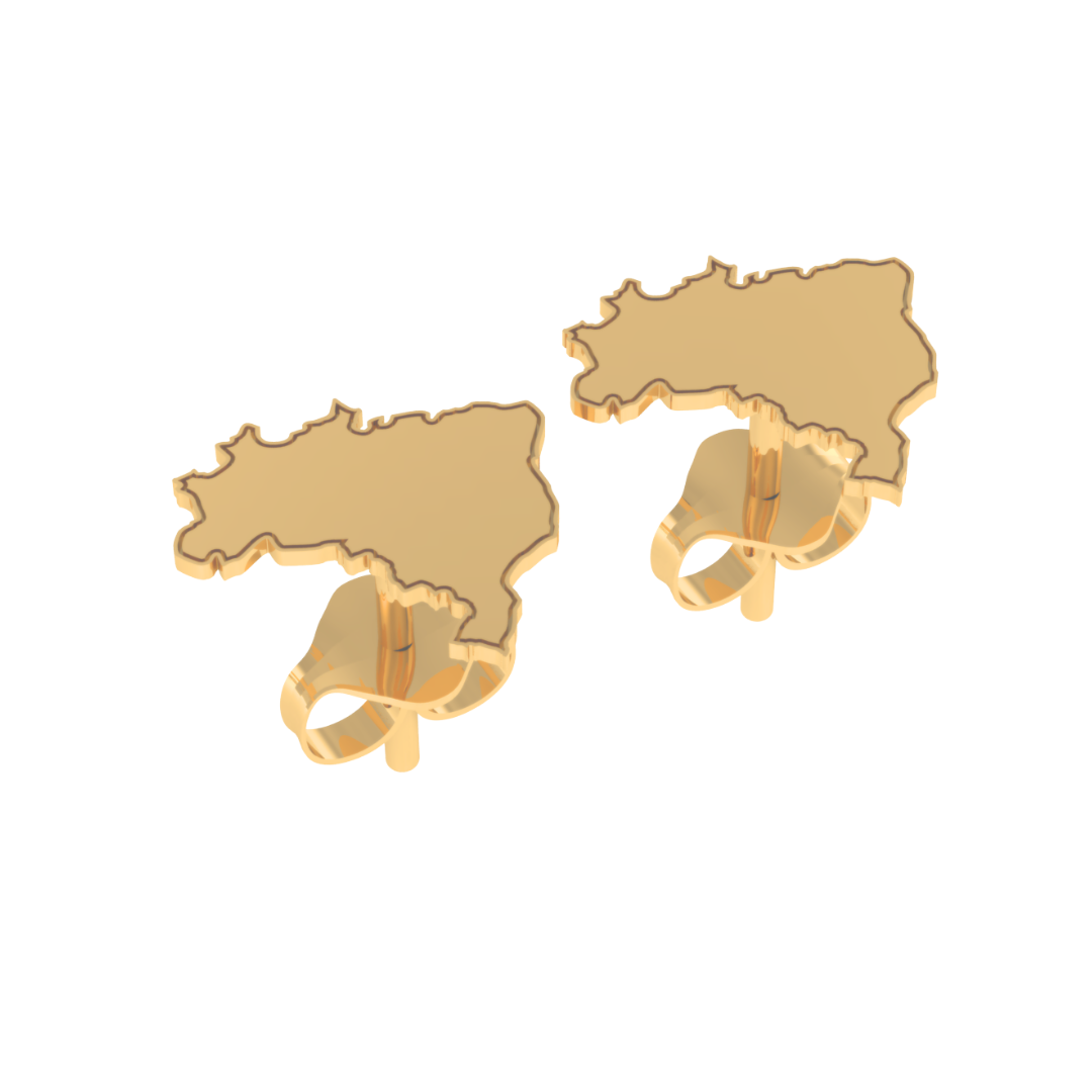 Brinco Mapa do Brasil em Ouro Amarelo 18k