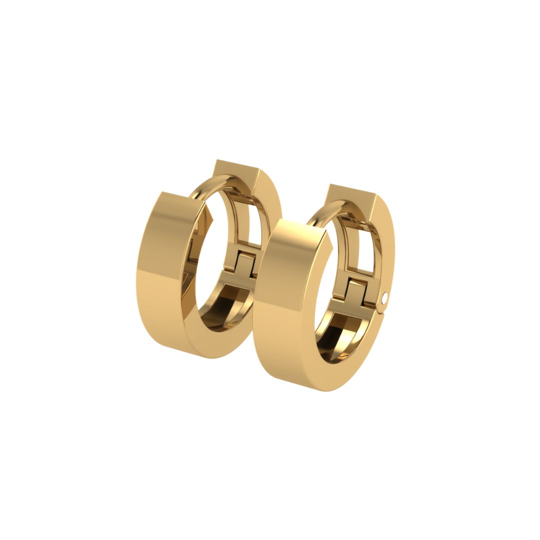 Brinco de Argola Reta M em Ouro Amarelo 18k