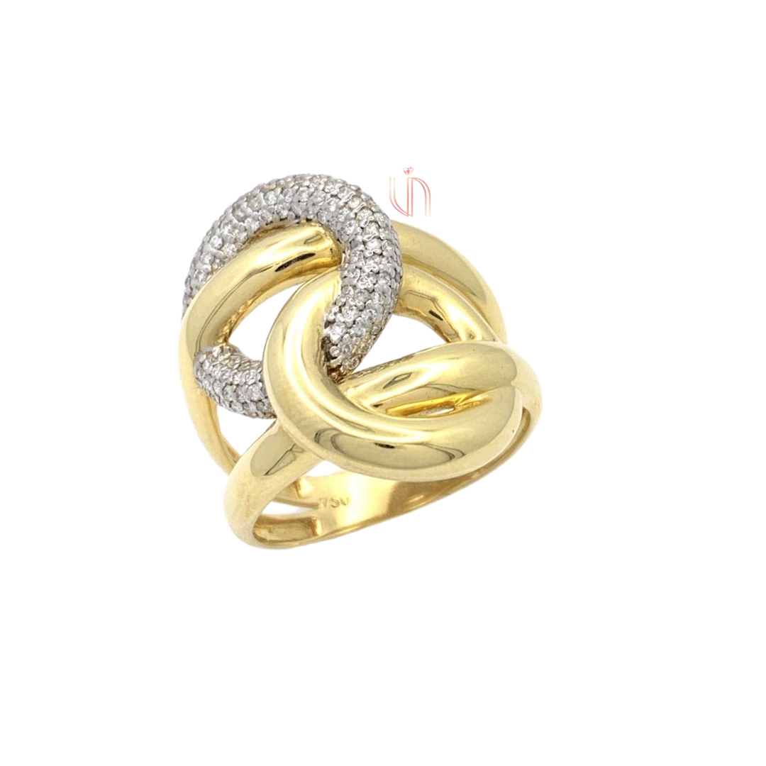 Anel Elos em Ouro Amarelo com Diamantes