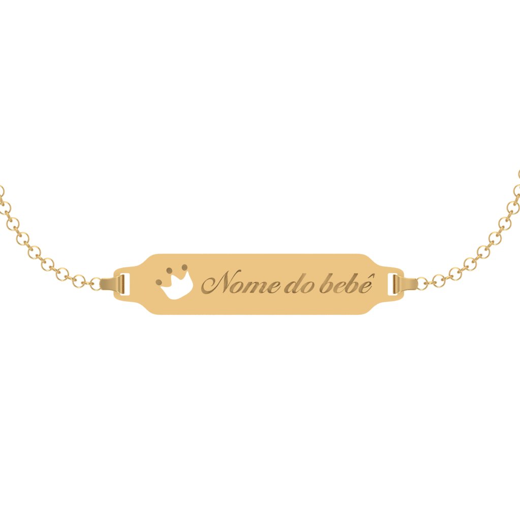 Pulseira Infantil Coroa em Ouro 18k