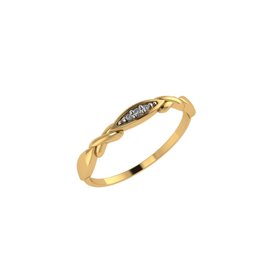 Anel em Ouro Amarelo 18k com Diamantes