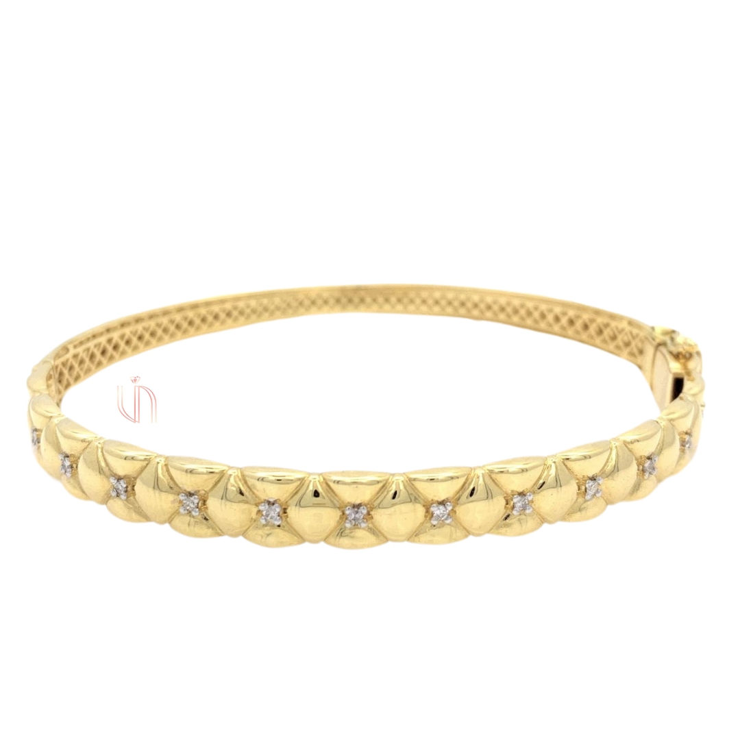 Bracelete Capitonê em Ouro Amarelo 18k com Diamantes