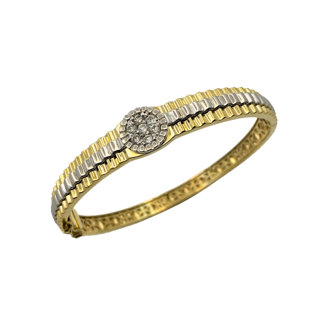 Bracelete Rolex com Diamantes em Ouro Amarelo 18k