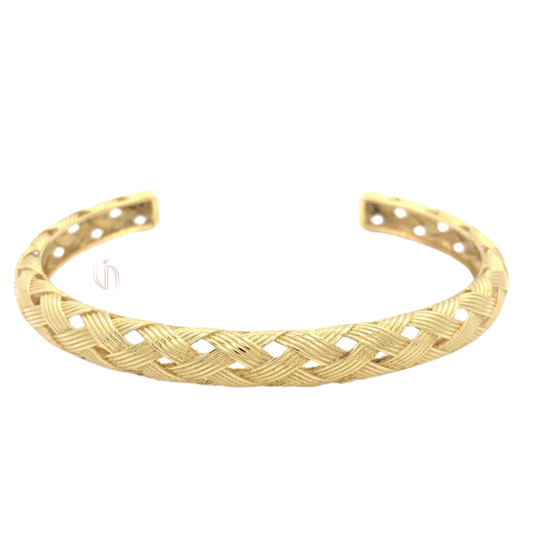 Bracelete Trançado em Ouro Amarelo 18k