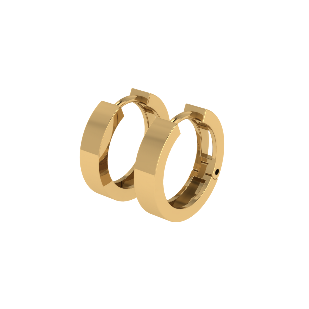 Brinco de Argola Reta G em Ouro Amarelo 18k