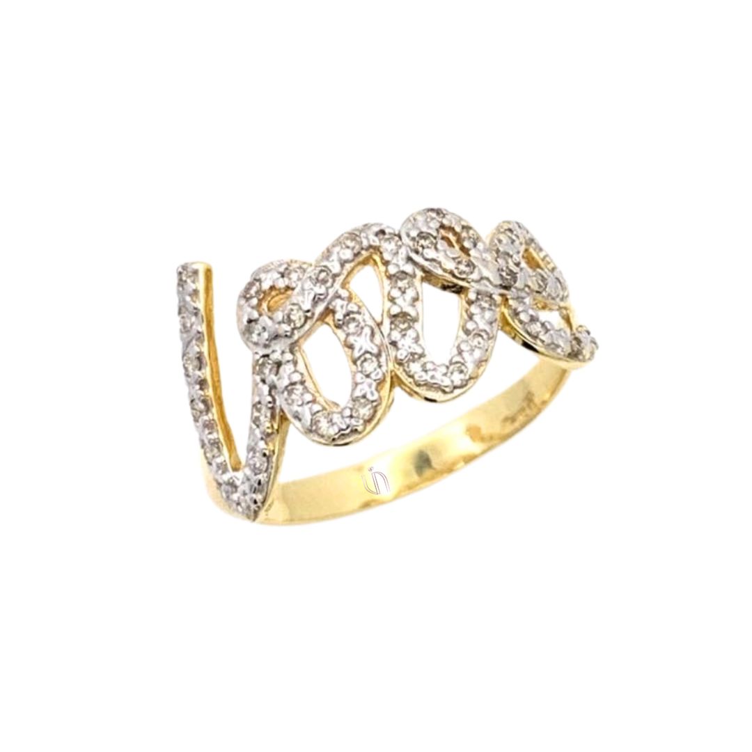 Anel Love em Ouro Amarelo 18k com Diamantes
