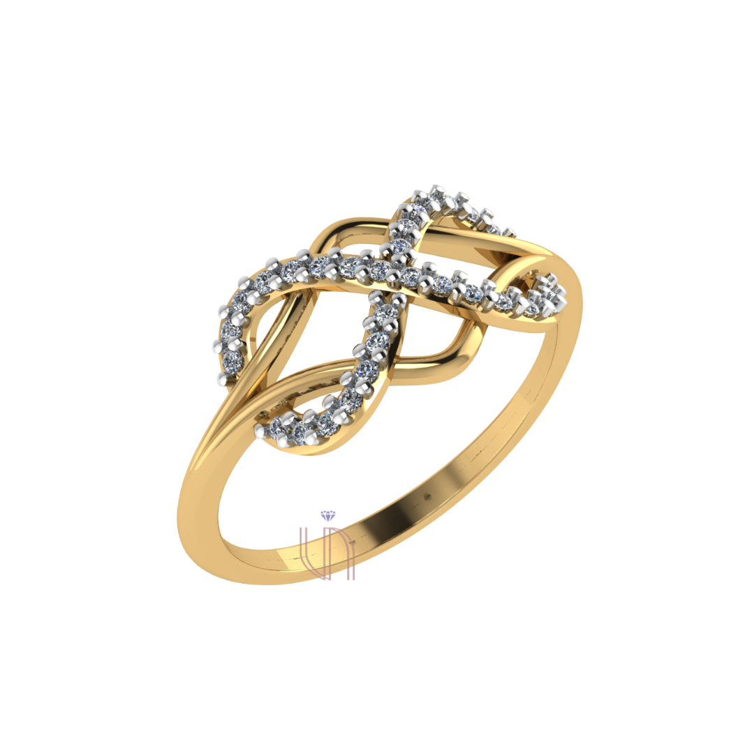 Anel Infinito em Ouro Amarelo 18k com Diamantes