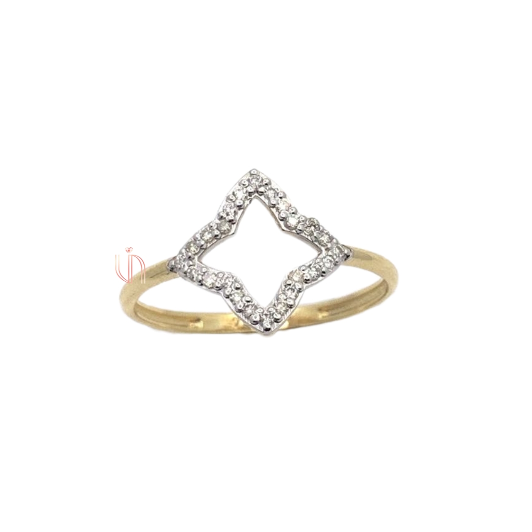 Anel Daphne em Ouro Amarelo 18k com 24 Diamantes