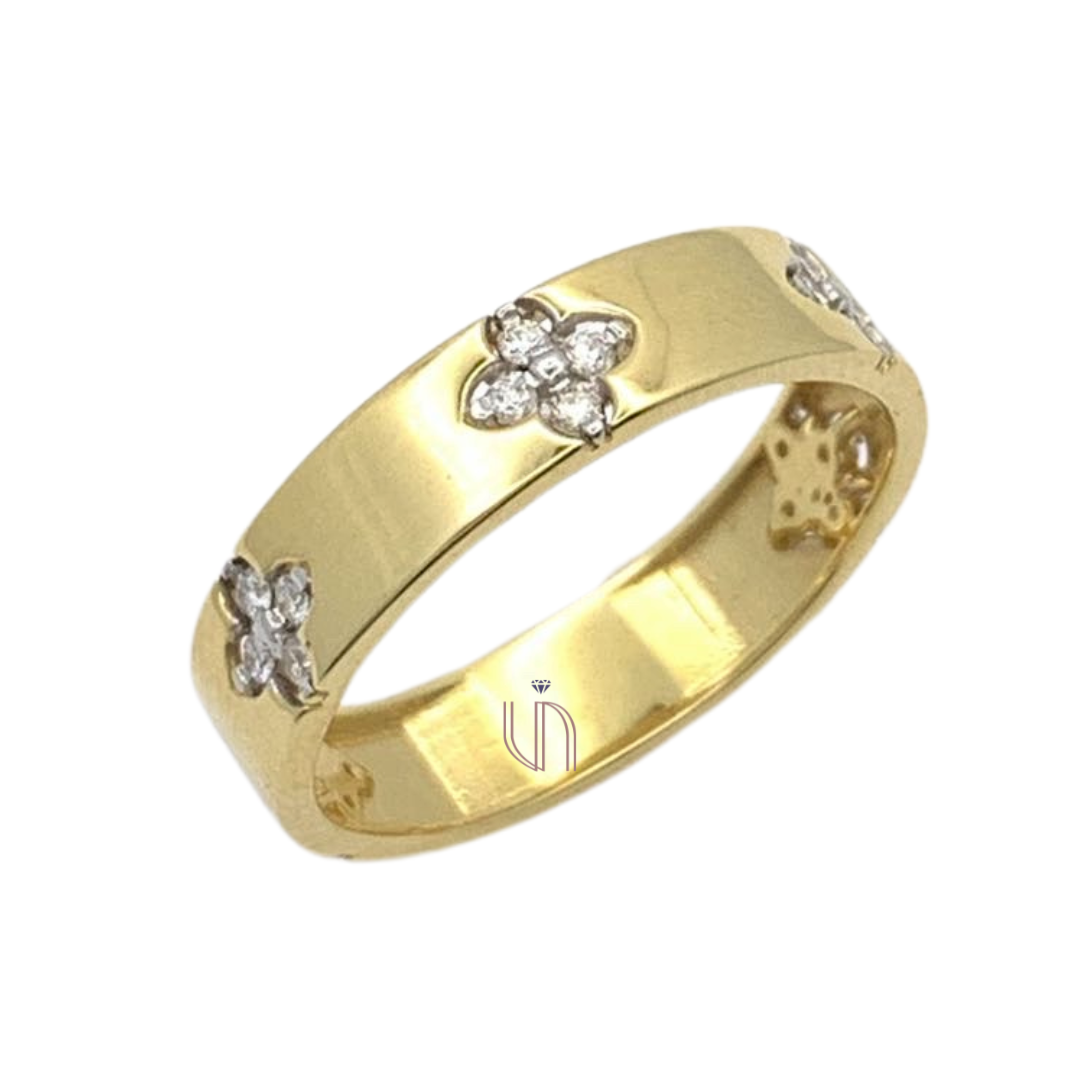 Aliança Daphne com Diamantes em Ouro Amarelo 18k