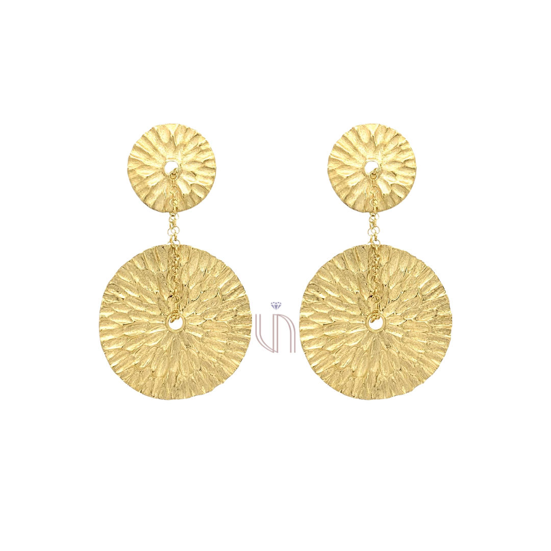 Brinco Coral Redondo em Ouro Amarelo 18k