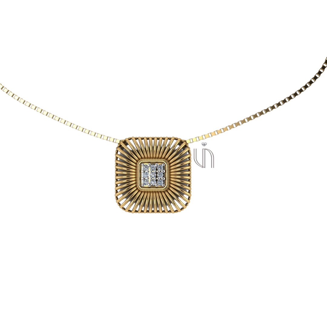 Gargantilha Brisa Quadrada em Ouro Amarelo 18k com Diamantes