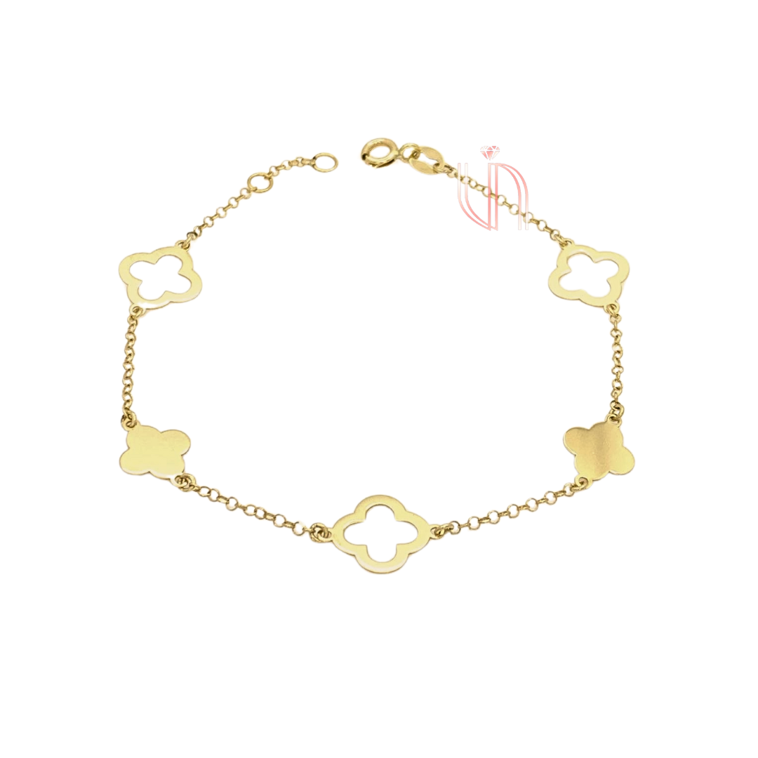 Pulseira Trevos em Ouro Amarelo 18k