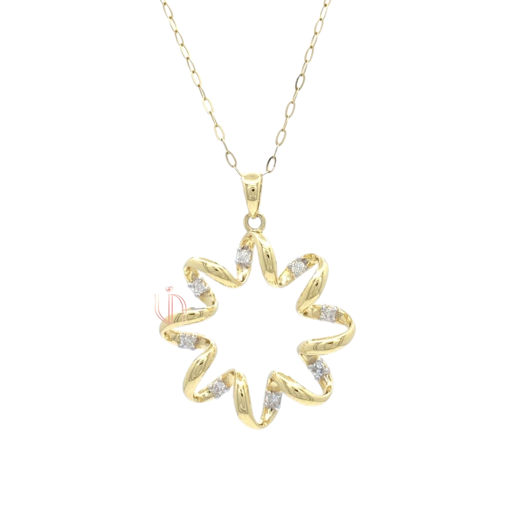 Pingente Estrela do Mar em Ouro Amarelo 18k com Diamantes