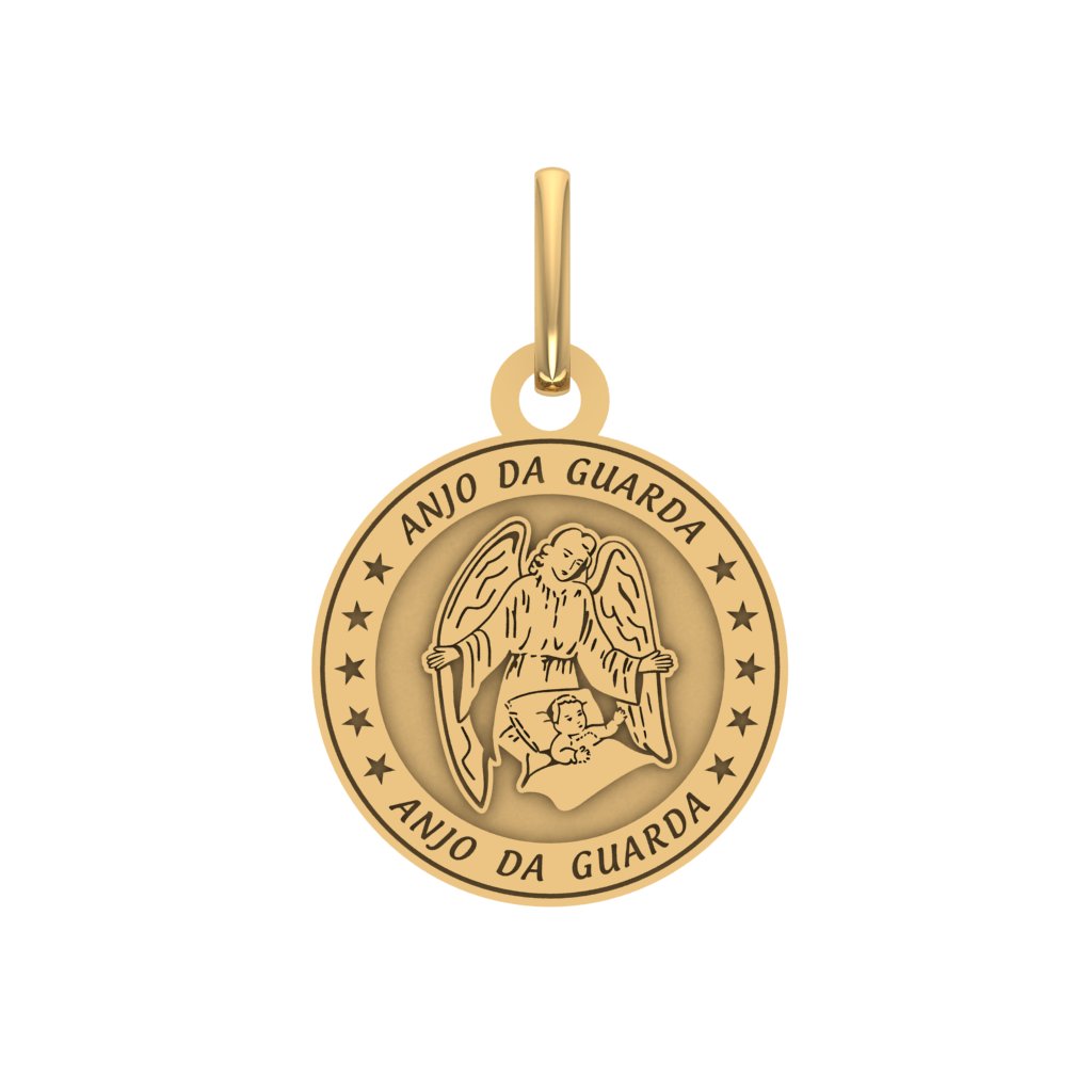 Medalha Anjo da Guarda 1,0cm em Ouro 18k