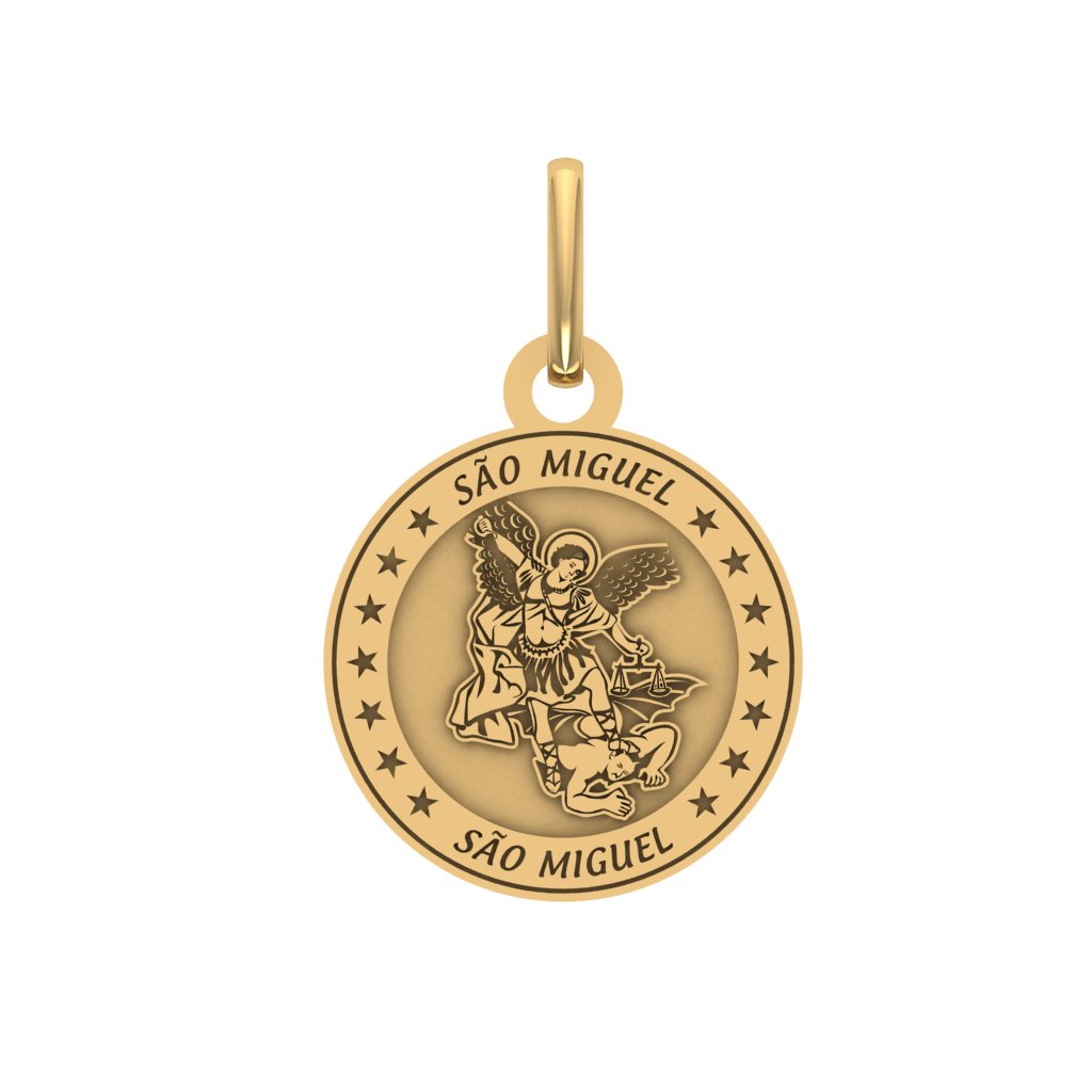 Medalha São Miguel 1,0cm em Ouro 18k