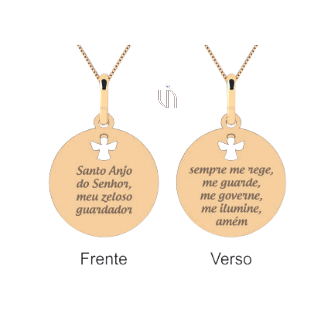 Medalha Santo Anjo Ouro 18k