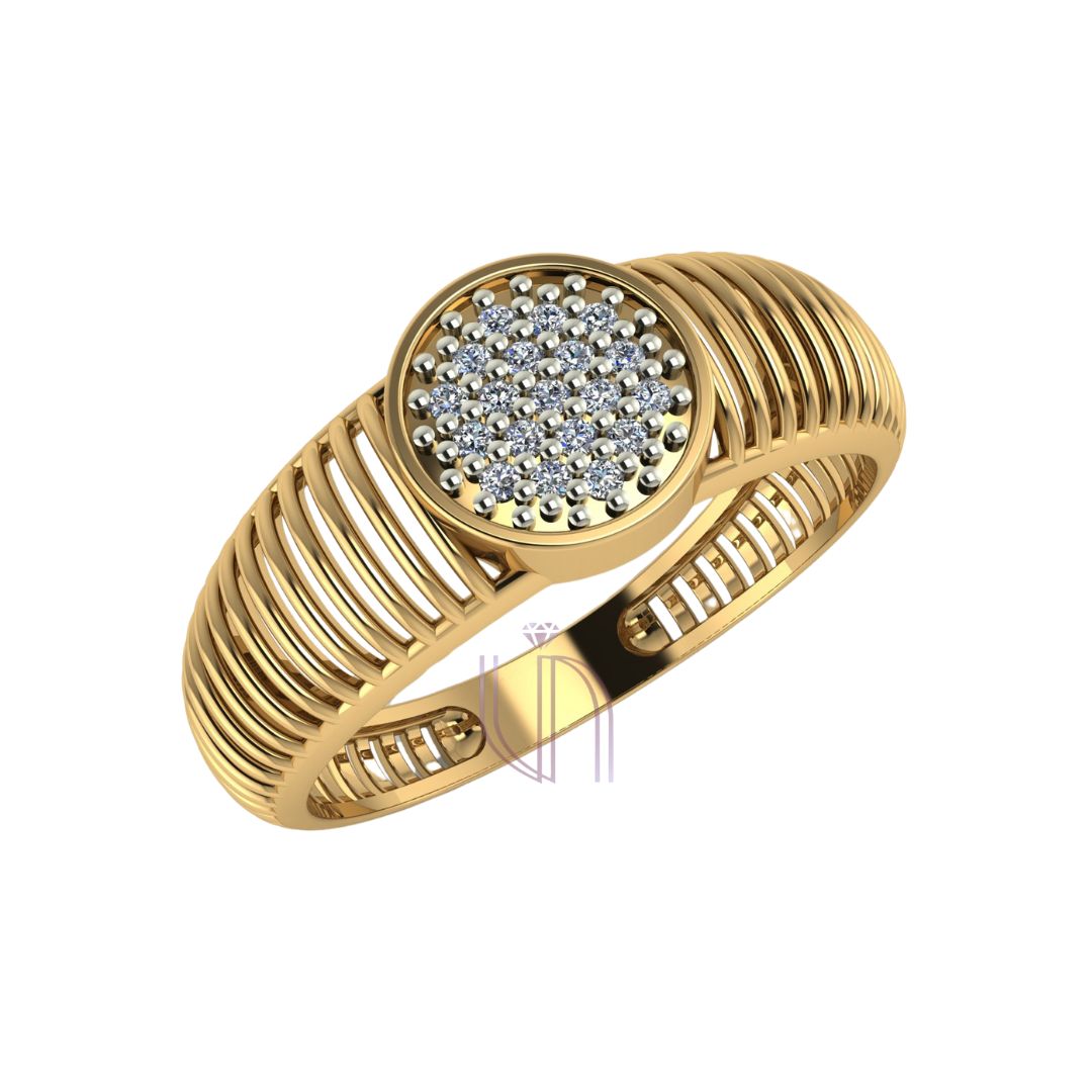 Anel Brisa Redondo Maior em Ouro 18k com Diamantes