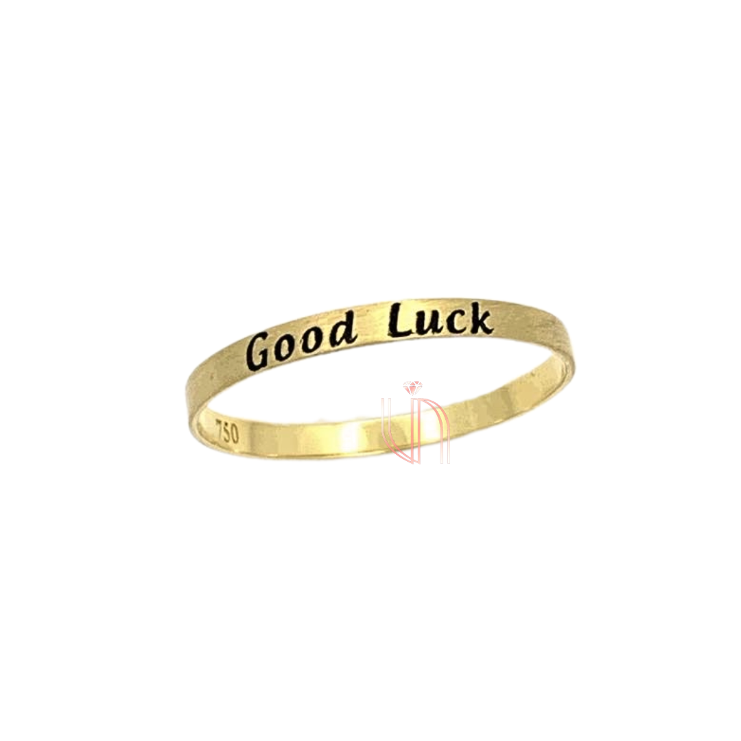 Aliança Good Luck em Ouro Amarelo 18k