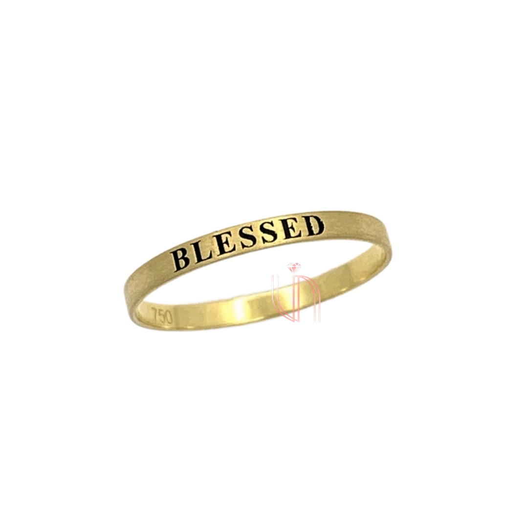 Aliança Blessed em Ouro Amarelo 18k