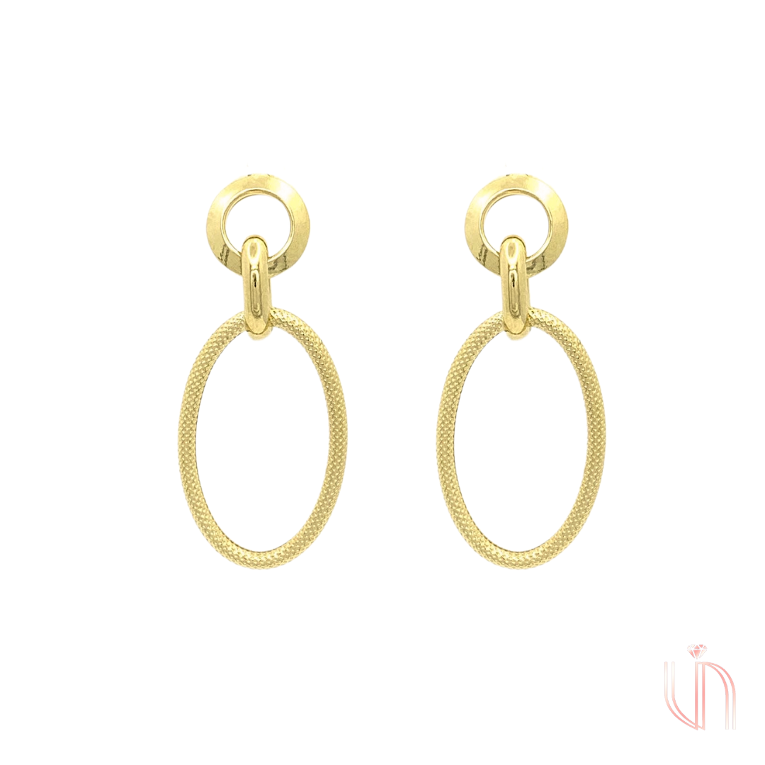 Brinco Oval em Ouro Amarelo 18k