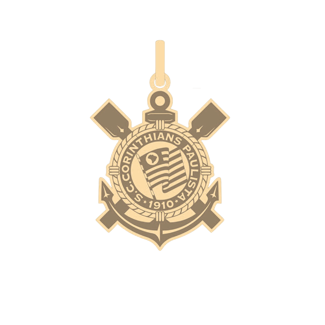 Pingente Corinthians 2,80cm em Ouro 18k