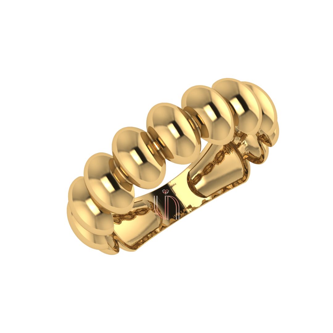 Anel Gomos em Ouro Amarelo 18k