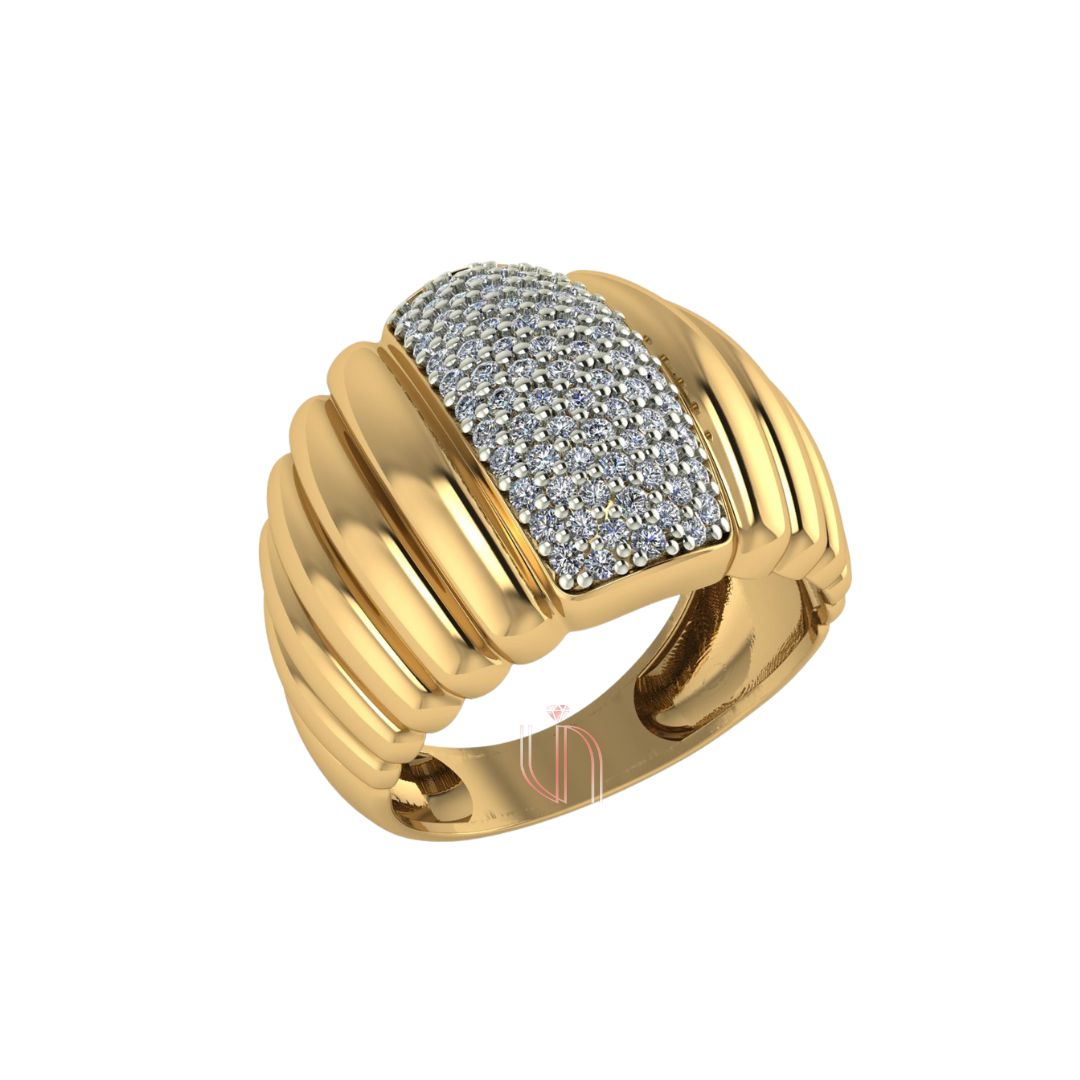 Anel Bubble em Ouro Amarelo 18k com Diamantes