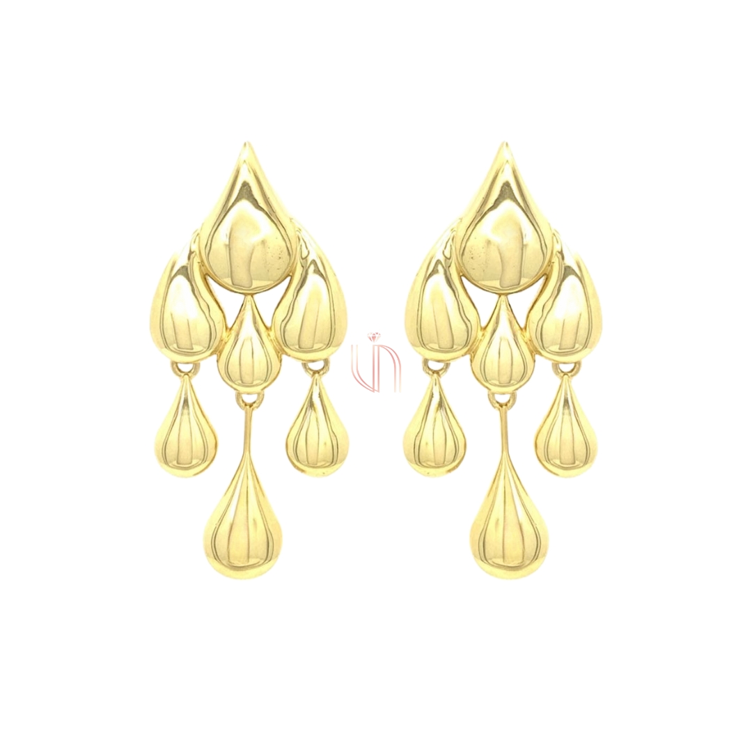 Brinco Bubble Gotas em Ouro Amarelo 18k