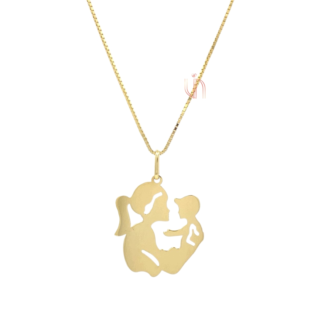 Pingente Mãe e Filho em Ouro Amarelo 18k