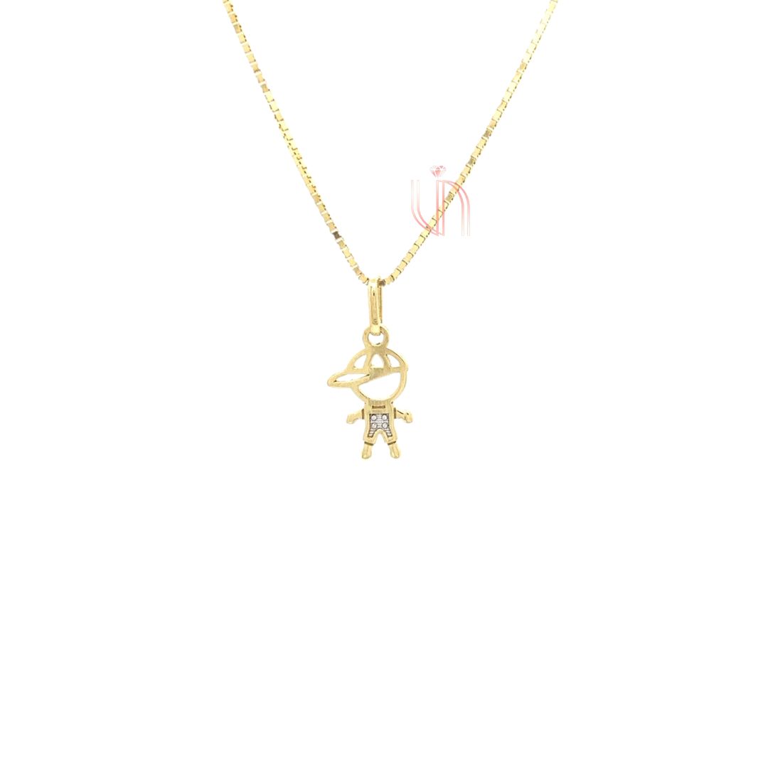 Pingente Menino Laser Mini em Ouro Amarelo 18k