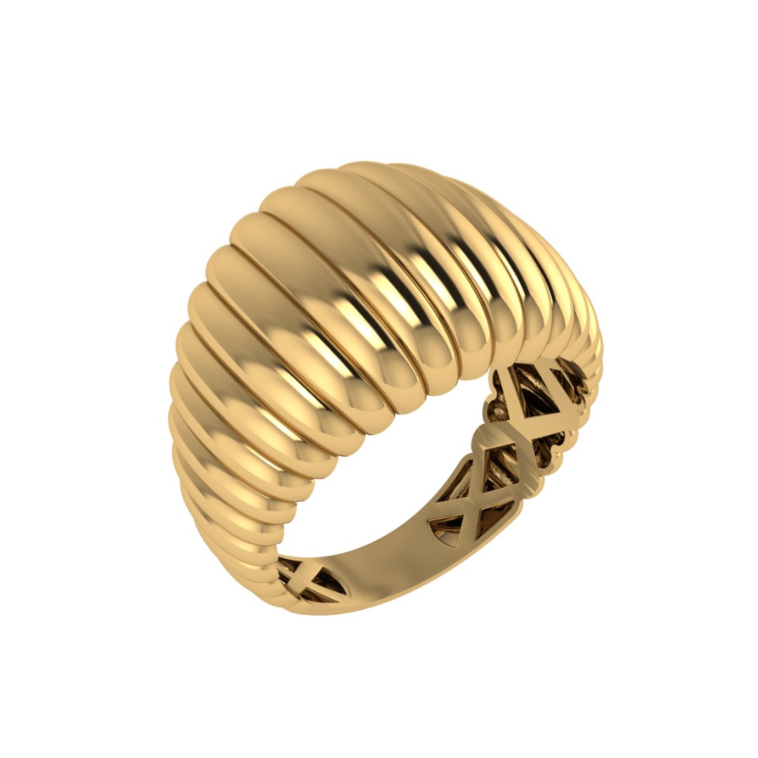 Anel Bubble Forrado em Ouro Amarelo 18k