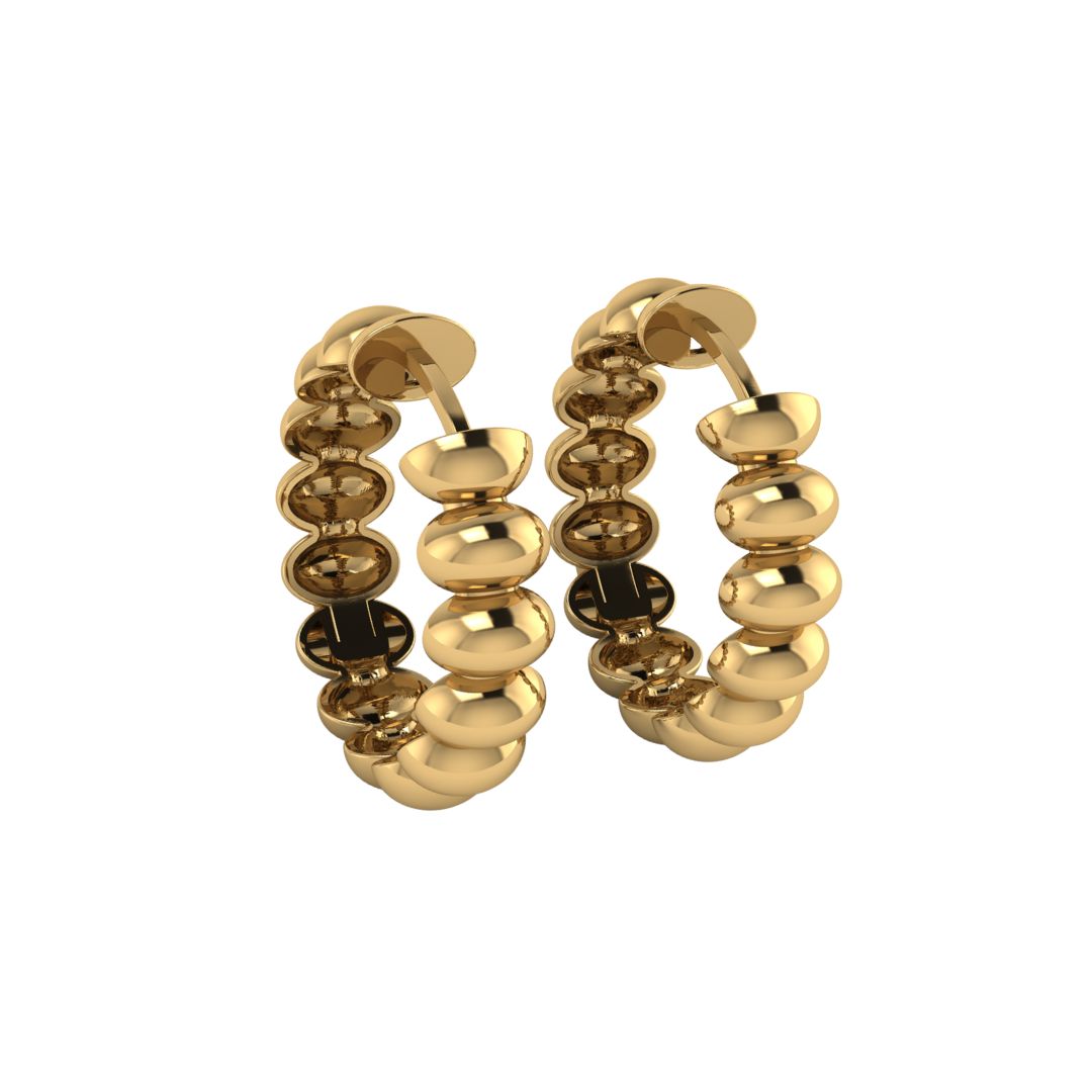 Brinco de Argola Bubble em Ouro Amarelo 18k