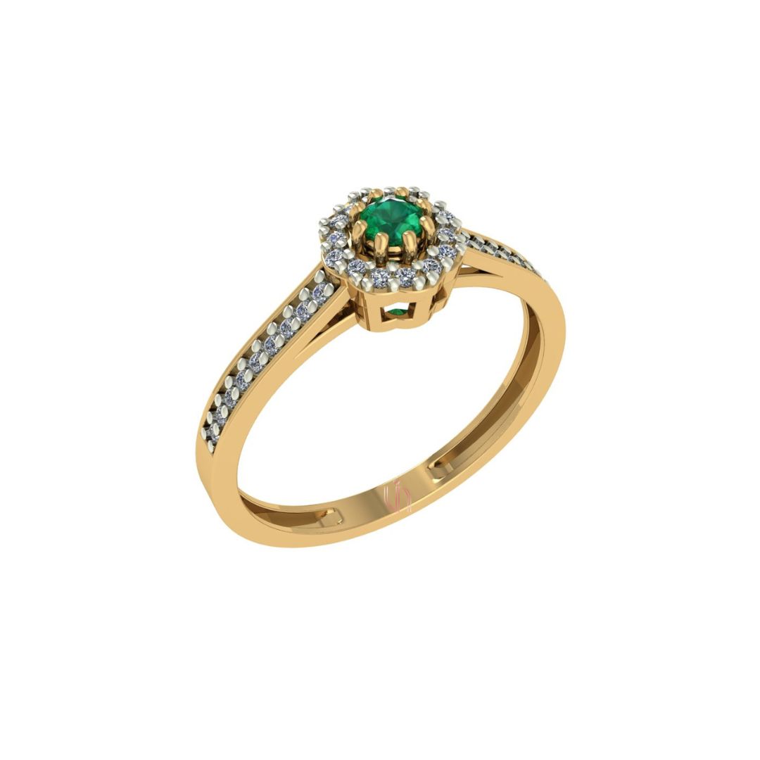 Anel de Formatura em Ouro 18k com Pedra Central de 3mm