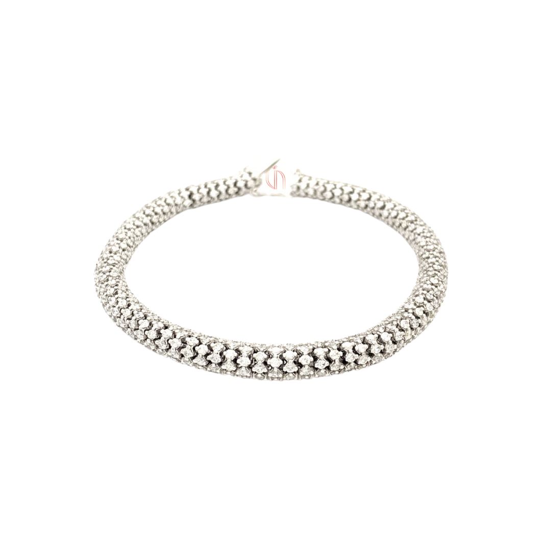 Pulseira Riviera Arredondada em Ouro Branco 18k com de 9,81ct de Diamantes