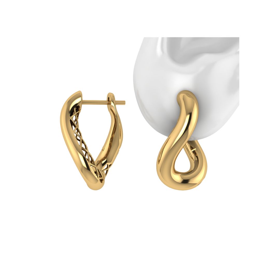 Brinco de Argola Torcida em Ouro Amarelo 18k