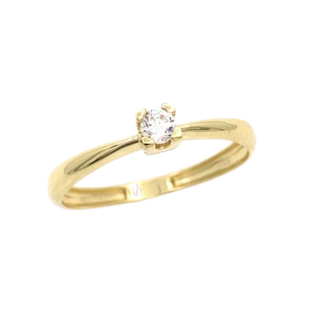 Anel Solitário Cravação Cartier em Ouro Amarelo 18k com Pedra de 3mm