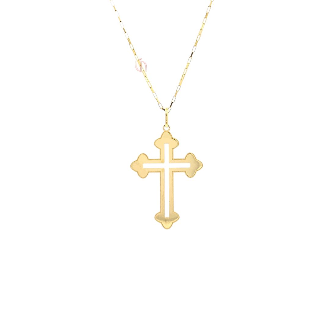 Pingente Cruz Vazada em Ouro Amarelo 18k